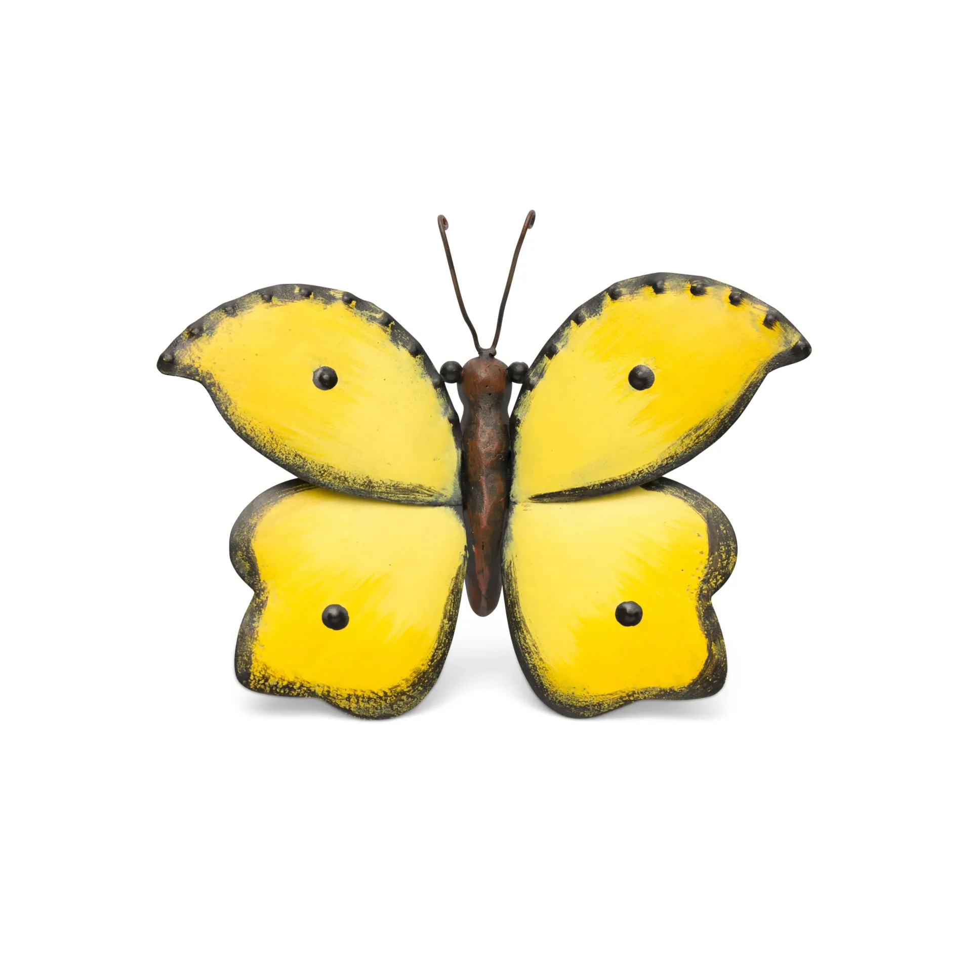[70703592-A] Decorative butterflies wall and table in metal – colourful and weatherproof (20x15h5cm) (Yellow)